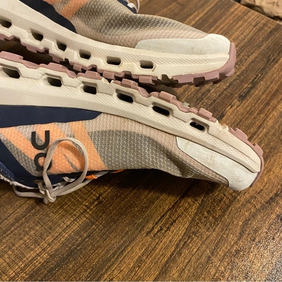 OnCloud Navy Blue and Orange Running Shoes size 7.5 - Picture 7 of 8